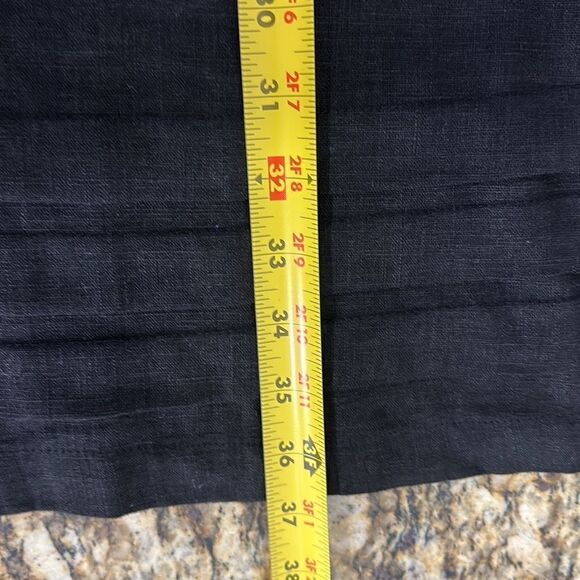 Nicole Miller Original Linen Blend Black Short Sleeve Dress Size M - Picture 8 of 8